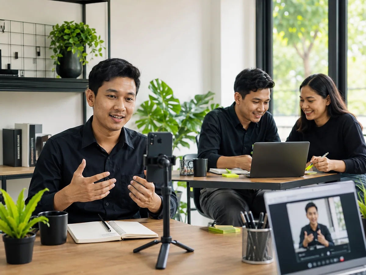 Alur melatih elevator pitch: rekam, evaluasi, minta umpan balik, dan perbaiki berulang