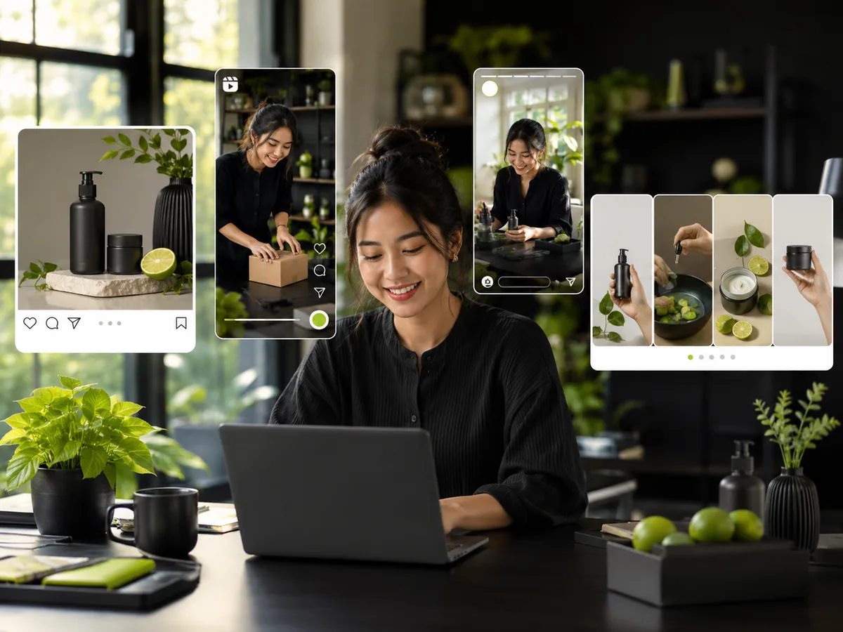 Empat format konten Instagram untuk bisnis: feed, reels, story, dan carousel beserta fungsinya
