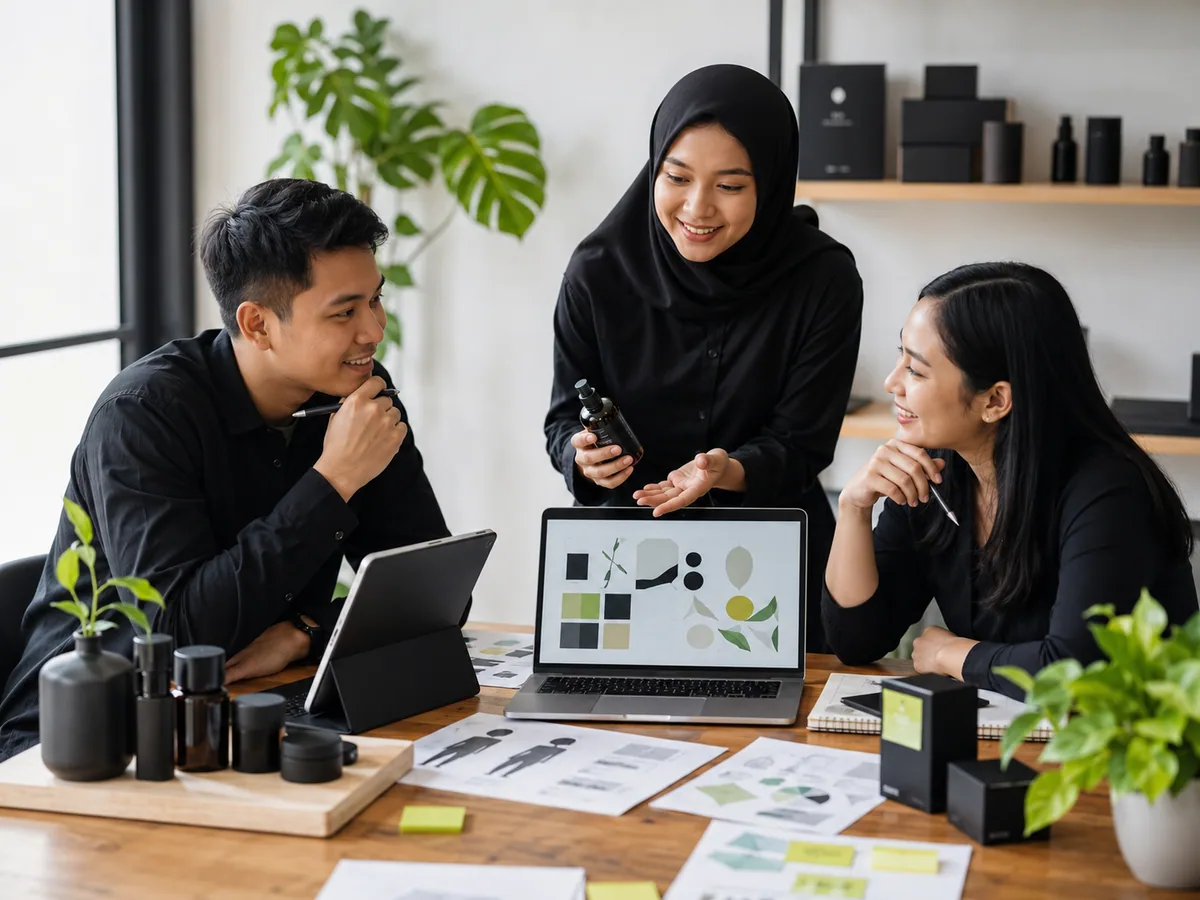 Tahap riset sebelum membuat logo bisnis: memahami produk, target pasar, dan menganalisis logo pesaing